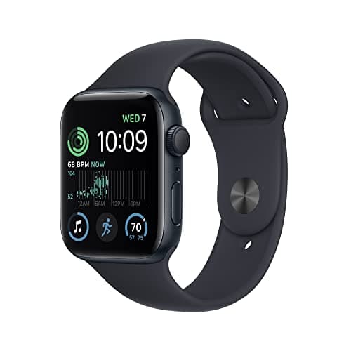 Apple Watch SE (2. Generation) (GPS, 44 mm) Smartwatch - Aluminiumgehäuse Mitternacht, Sportarmband Mitternacht - Regular (Refurbished) - Image 2