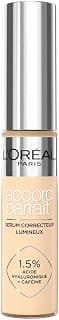 L'Oréal Paris - Sérum Correcteur Lumineux - Corrige les Cernes & Hydrate - Formule à l'Acide Hyaluronique & Caféine - Accord Parfait - Teinte : 4N - 11 ml