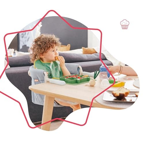 Badabulle Baby Table Seat with 3-Point Harness, Comfortable, Ultra Compact Folding to Take Anywhere, From 6 to 36 Months or 15 kg - Image 3