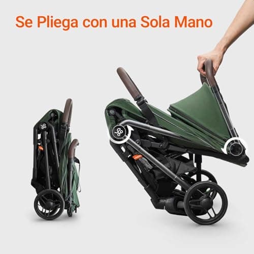 MAMAZING Baby Stroller Travel Stroller for 6-4 Years Up to 22kg Baby Carry-On Luggage Small Foldable with One-Hand Folding Design Lightweight Compact (5.3kg), Carbon Fiber Green - Image 7
