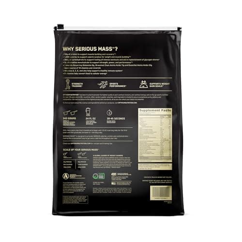 | Optimum Nutrition Serious Mass Strawberry Weight Gain Protein Powder || 12 lbs - Image 3