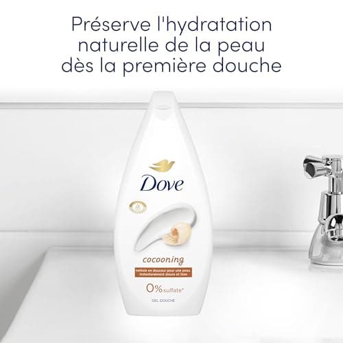DOVE - Gel Douche - Essentiel Cocooning - Nettoie en douceur et adoucit la peau - Testé dermatologiquement - 0% Sulfate (lot promo de 2x 450ml) - Image 6