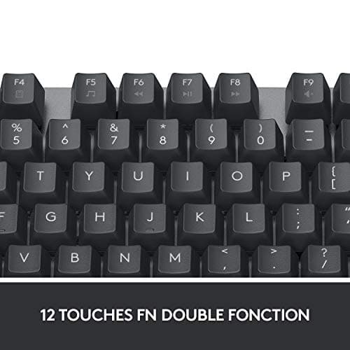 Logitech K835 TKL Wired Aluminium Mechanical Keyboard – Tenkeyless Keyboard without Numeric Keypad for PC, with Compact and Comfortable Design, Linear Switches, French AZERTY – Grey - Image 7