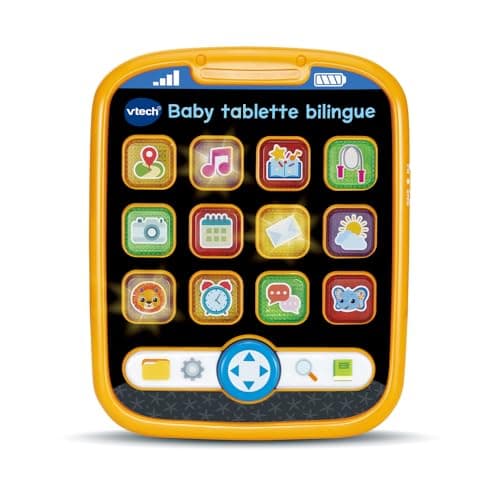 VTech - Bilingual Baby Tablet, Interactive Baby Tablet with 12 Educational Activities, Light Effects, Awakening Toy and Fine Motor Skills, Baby Gift from 9 Months - Content in French and English - Image 2