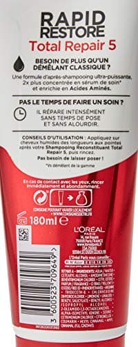 L'ORÉAL PARIS - Intensive Conditioner - Damaged Hair - Intense Repair Care - Enriched with Keratin - Elsève Total Repair 5 - 180 ml - Image 4