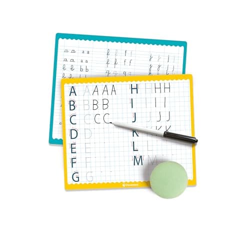 Clementoni | Writing Games for Kids Ages 4-6 | Educational Game with 26 Alphabet Cards and 6 Rewritable Slate | Upper and Lower Case Letters Learning | Pregraphic Activities - Image 7