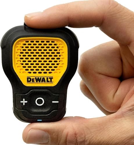 DEWALT Portable Bluetooth Speaker Wireless Bluetooth Speaker with Magnetic Clip - Jobsite Pro Waterproof Portable Speaker - Built-in Microphone for Hands-Free Use, Yellow - Image 3