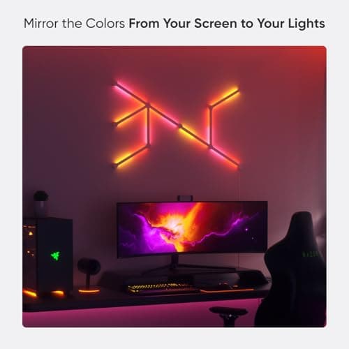 Nanoleaf Lines 60 Degrés Pack d'Extension, 3 Barres Lumineuses LED RGBW Connectées - Appliques Murales Luminaires Intérieur Modulaires Wi-Fi 16M Couleurs, Compatible Alexa, pour Salon Chambre Gaming - Image 8