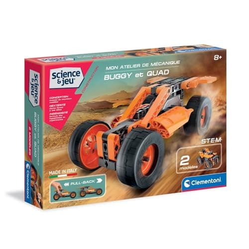 Clementoni | Science & Game – My Buggy and Quad Mechanics Workshop for Children 8 Years + | Mechanical STEM Kit Construction 100 Interchangeable Parts | Pull-Back Mechanism | Interactive 3D App - Image 3