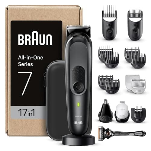 Braun MGK7470 Series 7 All-in-One Trimmer 17-in-1 Styling Kit for Men, Beard, Hair & More, Body Shave With Ultra Sharp Blade, Clogs For Eyebrows And Sensitive Areas, Waterproof - Image 2