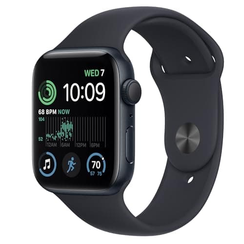 Apple Watch SE (2nd Generation) (GPS, 44mm) Midnight Aluminum Case with Midnight Sport Strap - Regular (Refurbished) - Image 2