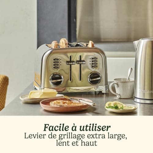 Cuisinart 4 slice toaster - Wide slots, ideal for thick bread and bagels - 6 levels of browning and defrosting - Wide slots, maximum lift - Clear pistachio - Image 4