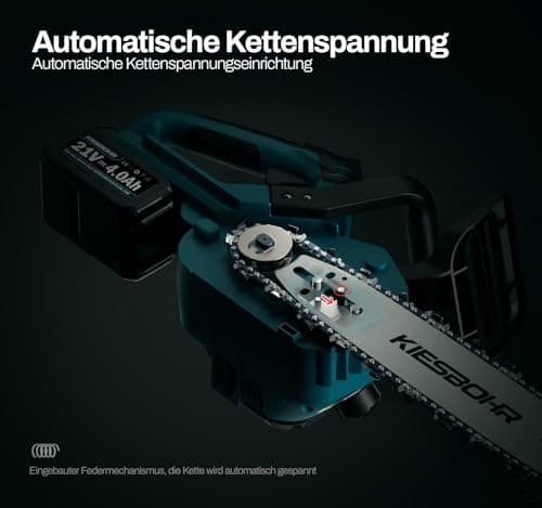 30 cm Battery Chainsaw Compatible with Makita 18V Battery, Cordless and Brushless Electric Chainsaw with Automatic Oiler and Chain Voltage (No Battery or Charger) - Image 6