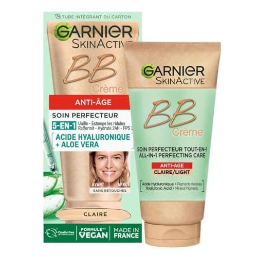 GARNIER Skin Active - BB Cream Anti-Aging - All-in-1 Perfecting Care - Firms & Hydrates - SPF 25 - Hyaluronic Acid & Aloe Vera - Vegan & Cruelty Free - All Skin Types - Light Tint - 50 ml - Image 3