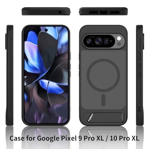 Google Pixel 10 Pro XL Case Magnetic Case with Stand, Magnetic Shockproof Mobile Phone Case for Google Pixel 10 Pro XL, Black - Image 5