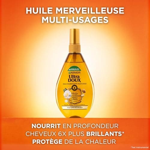 Garnier Ultra Doux Huile Merveilleuse aux Huiles d'Argan et Camélia tous type de cheveux - 150 ml - Image 4