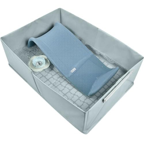 BÉABA , Folding Baby Bathtub, Ultra Compact, Trendy Design, Practical Storage, Minimal Space, Easy to Use, Camele'o Pop Up Bath, Blue - Image 4