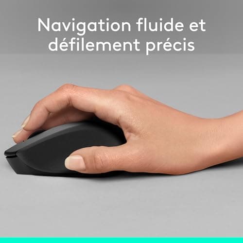 Logitech 910-004909 M330 Silent Plus Wireless Mouse, Nano USB Receiver 2.4GHz, Optical Sensor Resolution 1000 dpi, Battery Life 2 Years, Compatible with PC, Mac, Laptop, Chromebook, Black - Image 5