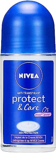 NIVEA Déodorant Bille Protect & care (1 x 50 ml), déodorant femme protection efficace 48H, déo femme inspiré de la crème NIVEA, Anti transpirant avec alcool - Image 3