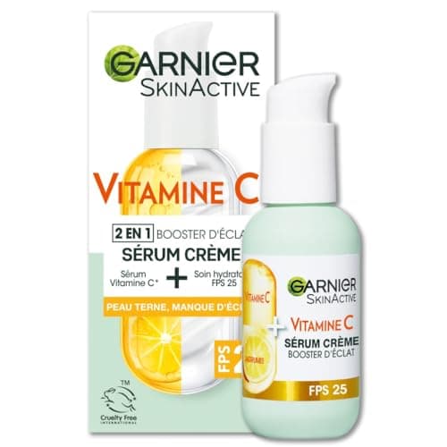 GARNIER Skin Active - 2-in-1 Radiance Booster Cream Serum - 72h Hydration & Radiance - SPF 25 - Vitamin C & Citrus - Vegan & Cruelty Free - Dull Skin In Need Of Radiance - 50 ml - Image 3