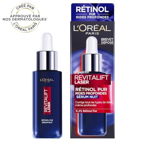 L'Oréal Paris - Retinol Anti-Wrinkle Night Serum - Special Anti-Aging Facial Care for Deep Wrinkles - Firming & Supple Skin - All Skin Types - Revitalift Laser - 30 ml - Image 3
