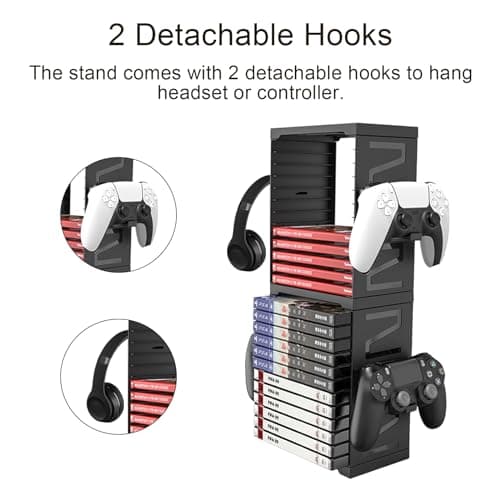 Storage Tower, Storage Tower for 24 Games, Storage Tower Compatible with PS5/PS4/Xbox Series X/Xbox One/Nintendo Switch - Image 4