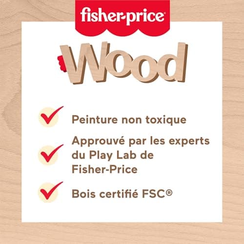 Fisher-Price HXV11 9 Piece Wooden Telework Set with Laptop and Wooden Phone for Imitation Play for Children from 3 Years Old - Image 4