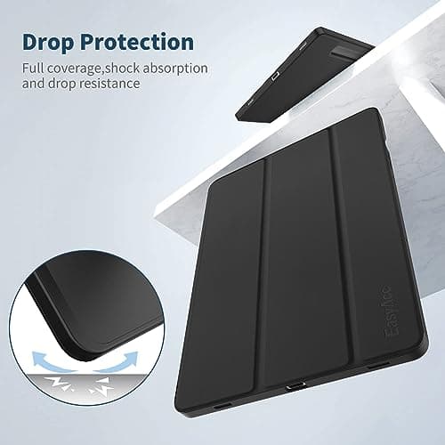 EasyAcc Case for Samsung Galaxy Tab S10+ 2024 / S9+ Plus / S9 FE+ 12.4 Inch 2023 with Pen Holder, Ultra Slim Protective TPU Case Cover with Auto Wake/Sleep, Black - Image 4
