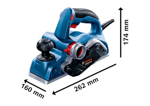 Bosch Professional GHO 20-82 handheld planer (power 700 W, can be used on the right or left, with mounting key, longitudinal stop, dust bag) - Image 7