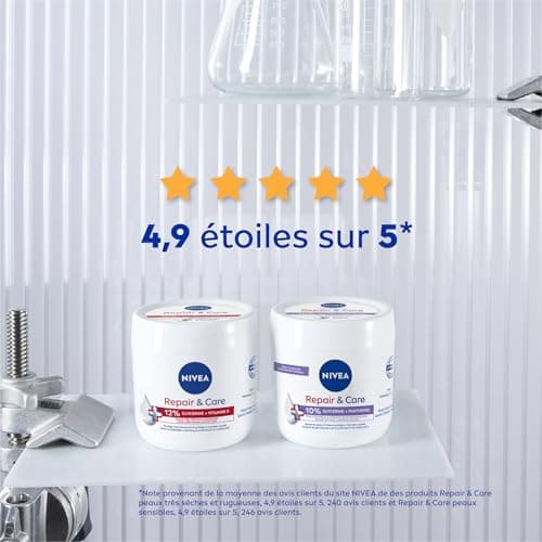 NIVEA REPAIR & CARE Baume Réparateur Visage, Corps & Mains Peaux Très Sèches (1 x 400 ml), Crème à la vitamine E & glycérine pour peaux rugueuses extra sèches, Soin corps hydratant 72H - Image 4