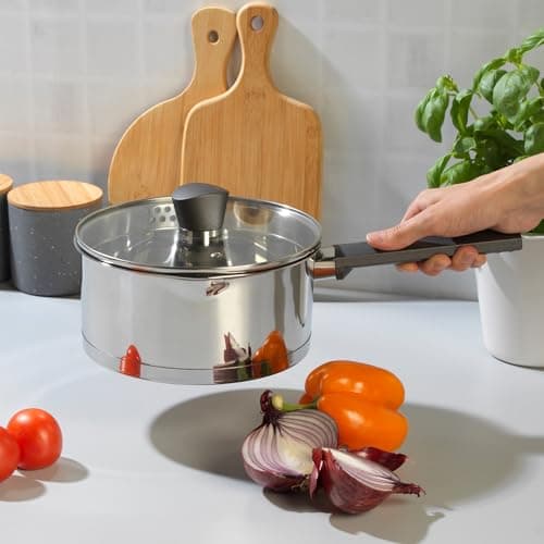 Russell Hobbs RH01164EU Excellence Collection 20 cm Saucepan with Glass Lid, Stainless Steel, Polished Mirror Finish, Induction Compatible, Dishwasher Safe, Silver - Image 4