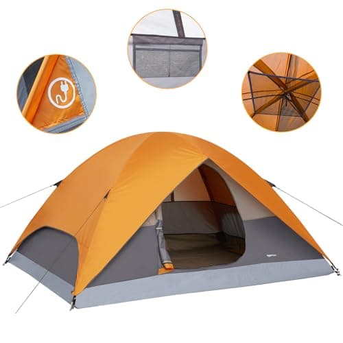 Amazon Basics Camping Dome Tent with Canopy and Carry Bag, 3 Season Tent Waterproof Easy Set Up Camping Tent for 6 People - Image 3