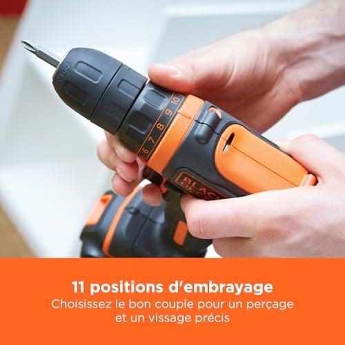 BLACK+DECKER BDCDD12-QW Ultra-Compact Cordless Drill with LED Work Light, 10.8V Li-ion Battery and Charger - Image 4