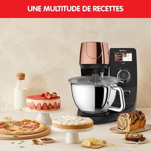 Moulinex Connected pastry processor, 5.5 L stainless steel bowl, Patented technology, Digital display, Silent, 21 programmed recipes, Free dedicated app with coaching, I-Coach Touch QA950810 - Image 7