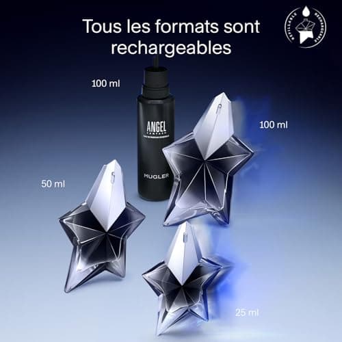 MUGLER - ANGEL FANTASM Eau De Parfum Rechargeable Pour Elle - Parfum Pour Femme - Parfum Gourmand, Ambré et Fruité - Tenue Longue Durée - Spray Vaporisateur - 25 ml - Image 5