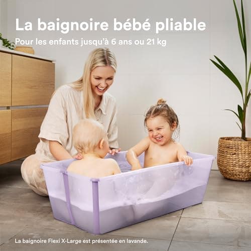 Stokke Flexi Bath X-Large, Sandy Beige - Spacious foldable baby bath - Lightweight & easy to store - Convenient to use at home or on the go - Ideal for children from 0 to 6 years old - Image 3