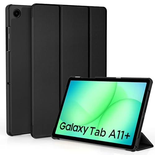 EasyAcc Case for Samsung Galaxy Tab A11+ Plus 2025 / A9+ 11 Inch 2023, Ultra Slim PU Leather Protective Case with Auto Wake/Sleep Function - Black - Image 3
