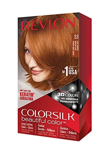 Revlon Colorsilk Beautiful Color, Coloration Permanente, Kératine et Acides Aminés de Soie, couvre 100% des Cheveux Blancs, 53 Auburn Clair - Image 3