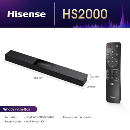 Hisense HS2000 Barra de Sonido 2.1 Dolby Digital Plus 240W Negra - Image 5