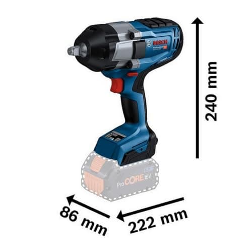 Bosch Professional 18V System cordless bolter BITURBO GDS 18V-1000 (with hanging clip) - Image 4