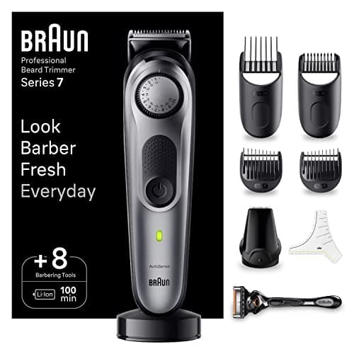 Braun Tondeuse À Barbe Professionnelle Series 7 BT7420, Electrique, ProBlade, Rasoir de Précision, Styling Grâce À 40 Réglages De Longueurs, Accessoires, Base De Recharge, Étui De Voyage - Image 2