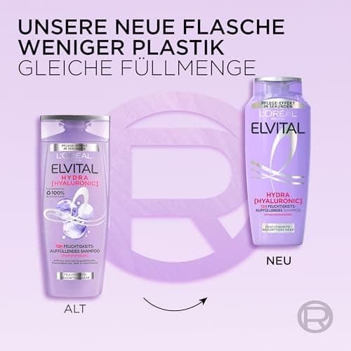 L'Oréal Paris Elvital Hydra Hyaluronic Hydration Shampoo XXL for Shiny and Healthy Hair, with Hyaluronic Acid for Hydration Boost, 1000 ml - Image 3