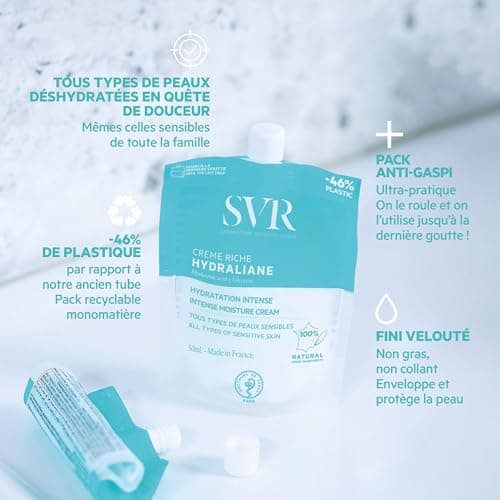 SVR – Hydraliane Crème Riche – Hydratation intense 24h – Nourrit, apaise et protège – Pour peaux sèches à très sèches, même sensibles – Acide hyaluronique, beurre de karité – 50 ml - Image 5
