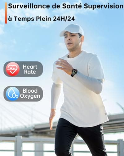 Men's Women's Smart Watch, 1.43 Inch AMOLED Smartwatch with Bluetooth Calls, Waterproof IP68 Sports Watch, 100+ Sport Mode with Pedometer, Heart Rate, SPO₂, for Samsung iPhone Android, Black - Image 6