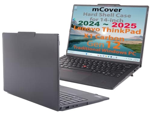 mCover Hard Case ONLY compatible with Lenovo ThinkPad X1 Carbon Gen 12/13 Windows 2024-2025 14 inch (with 180 degree hinge, NOT fit other Lenovo models) - Black - Image 2