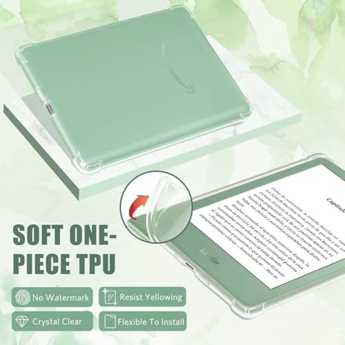 CoBak Étui pour Kindle - Étui Transparent pour Le 6" Nouveau Kindle 11e génération 2024 (Modèle RS23CV) / 2022 (Modèle C2V2L3) - Dos en Silicone léger et résistant aux Rayures - Image 4