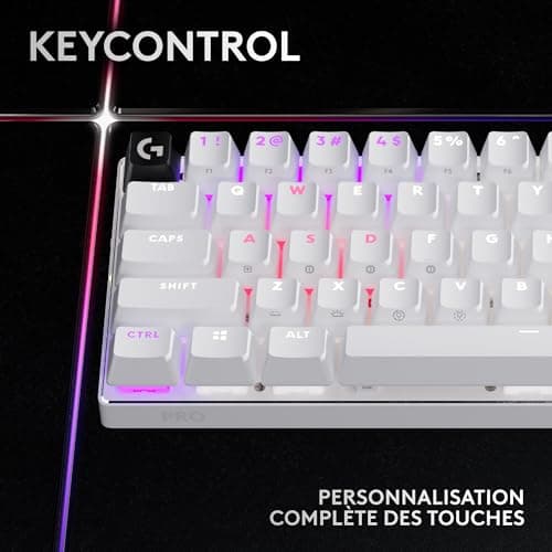 Logitech G Pro X 60 Lightspeed Wireless Gaming Keyboard, Mechanical Compact TKL 60 percent, LIGHTSYNC RGB, Double Layer PBT Keys, Optical GX Touch Switches, Windows PC, AZERTY FR – White - Image 5