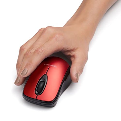 Amazon Basics Wireless Computer Mouse with USB Nano Receiver - Red - Image 6