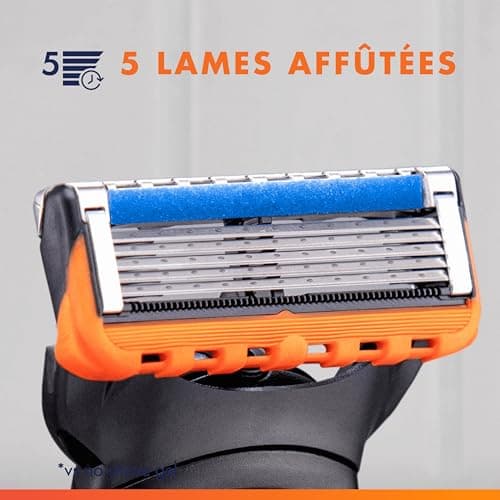 Gillette Fusion5 Power Men's Shaver, Reusable Handle and Ultra Sharp 5 Blade Cartridge with Lubricating Strip for a More Comfortable Facial Shave, 1 Refill for 20 Shaves - Image 5