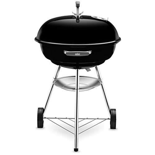 Weber Kettle Compact Charcoal Barbecue / Enamelled Steel Bowl and Lid, 57 cm Cooking Surface, Ash Catcher Tray, Tripod and Wheels, Black/Silver - Image 3